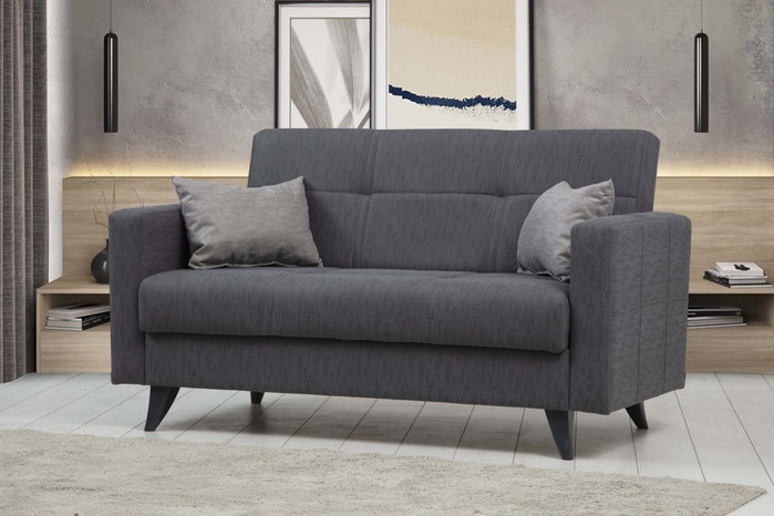 Atelier Del Sofa Polya - Sofá cama de 2 plazas Gris oscuro Atelier Del Sofa Polya - Sofá cama de 2 plazas Gris oscuro